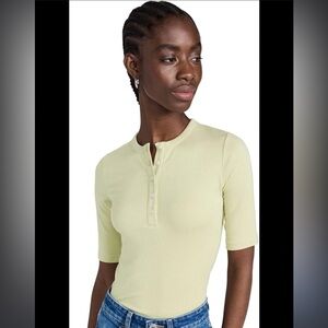 WT Vince Women's Rib Elbow Sleeve Henley